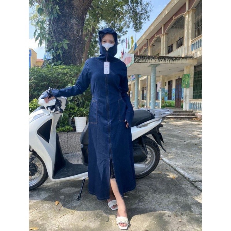 Áo chống nắng chất vải bò toàn thân👌HÀNG LOẠI 1 Áo chống nắng dáng dai chất liệu thoáng