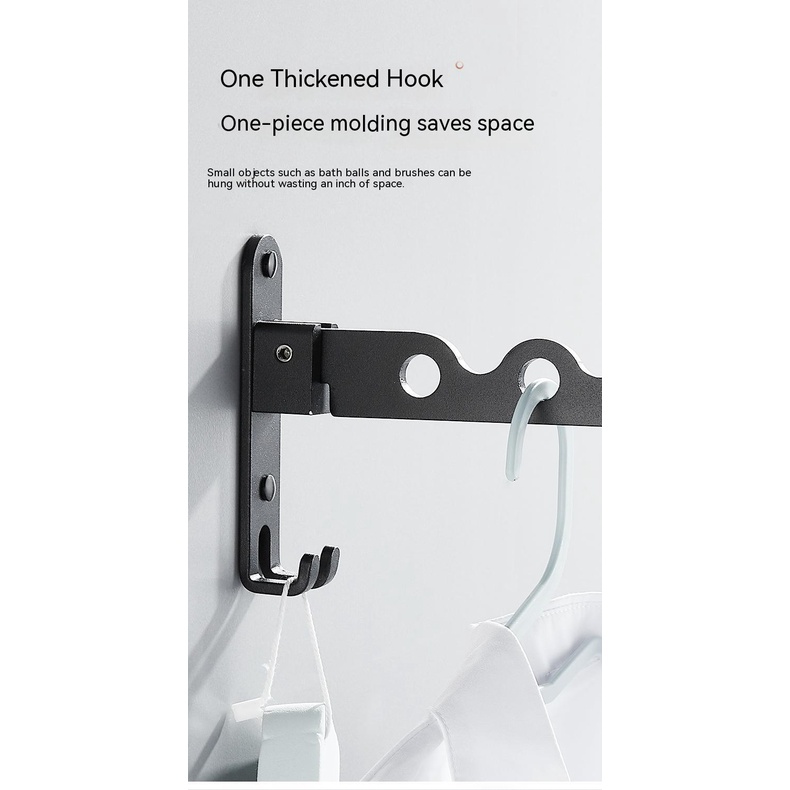 Giá Phơi Đồ Gắn Tường Vô Hình Không Cần Khoan Tiện Dụng Cho Nhà Tắm / Nhà Vệ Sinh