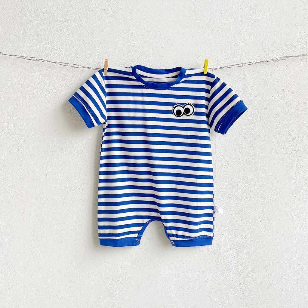 Áo Liền Quần Ngắn Tay In Họa Tiết Thời Trang Hàn Quốc Cho Trẻ Sơ Sinh