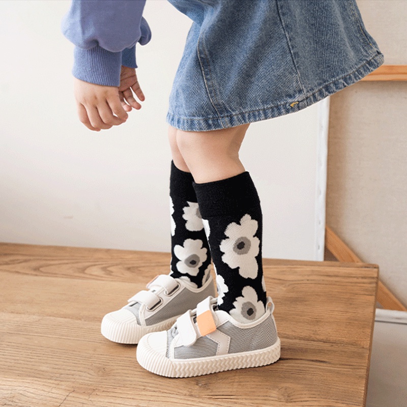 Vớ cotton cao cấp in họa tiết hoa dễ thương cho bé gái