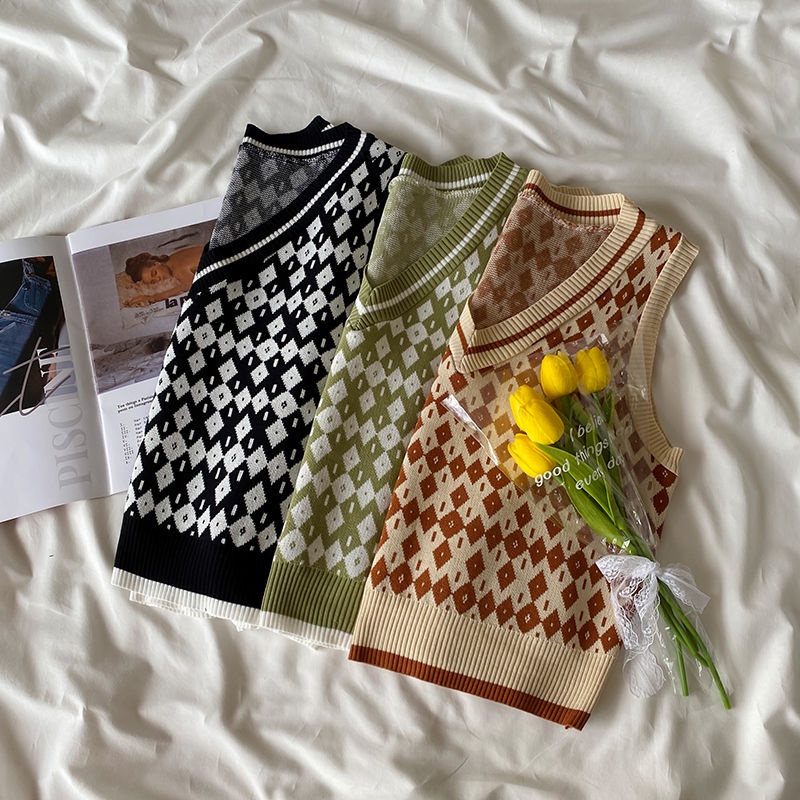 Áo len Pure Cube không tay kiểu dáng đơn giản thiết kế thời trang phong cách Hàn Quốc