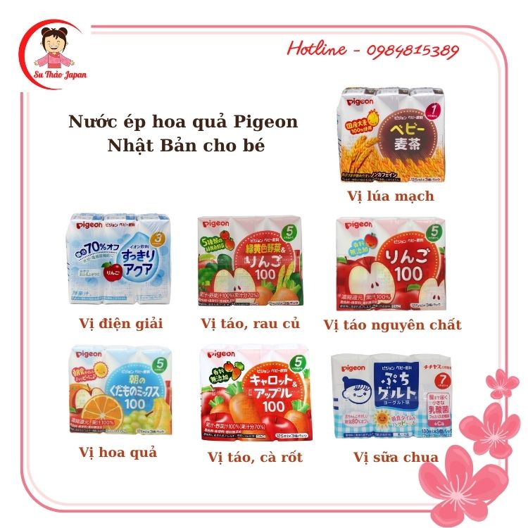 Nước Ép Pigeon Hoa Quả Cho Bé 1 Lốc 3 Hộp