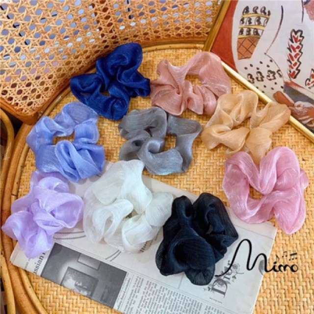 Dây cột tóc vải Scrunchies ánh nhũ vải đẹp