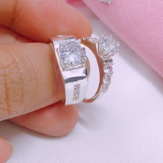 NHẪN ĐÔI NHẪN CẶP BẠC TA GẮN ĐÁ SIÊU SANG CHẢNH - NHẪN CẶP BIBI SILVER