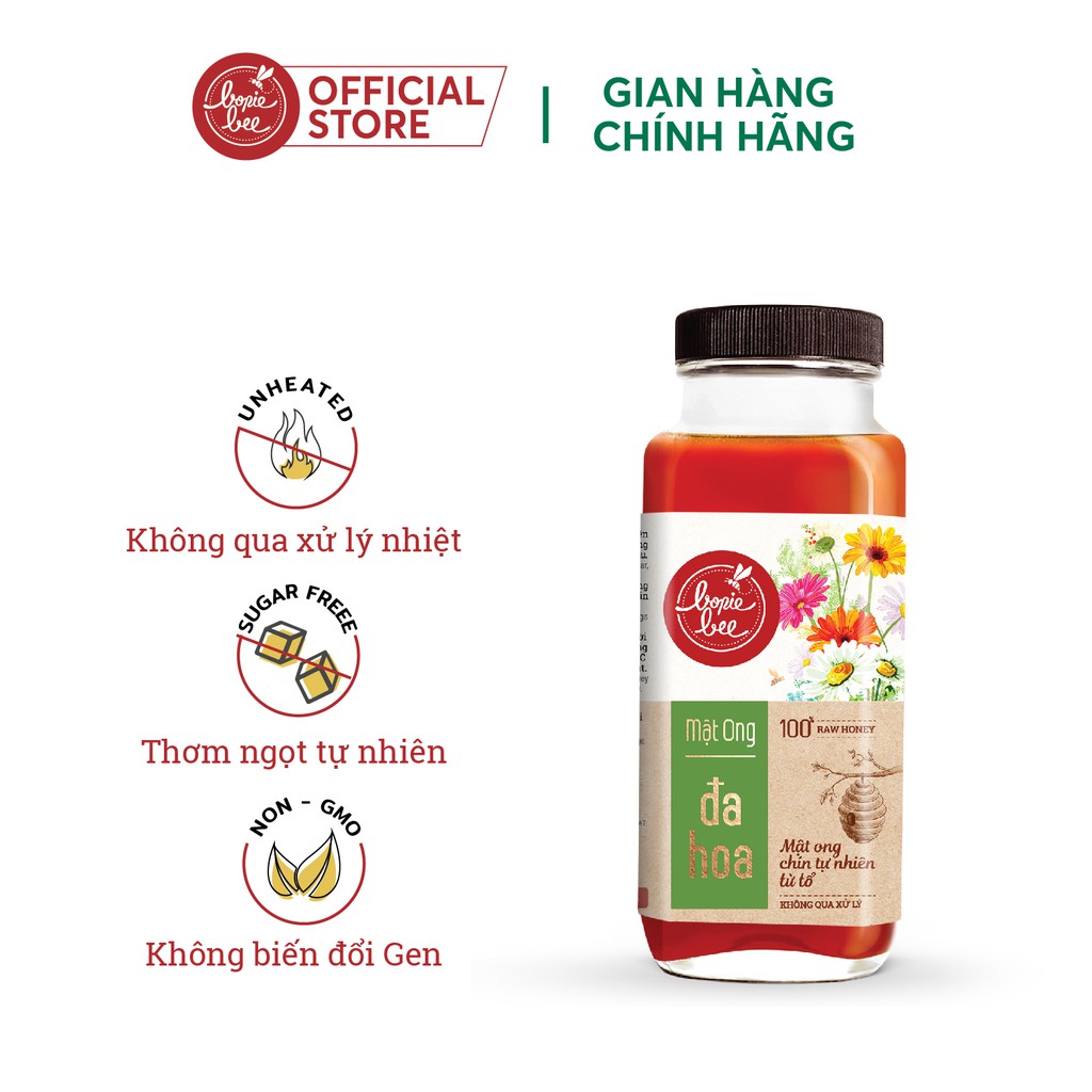 Mật ong Nguyên Chất Đa Hoa Bonie Bee 300gr - Chín Tự Nhiên Từ Tổ - Không Qua Xử Lý 300gr | BigBuy360 - bigbuy360.vn