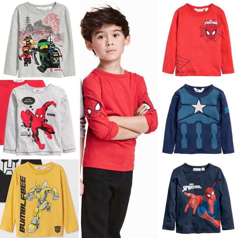 Áo cotton dài tay bé trai Marvel, ninja