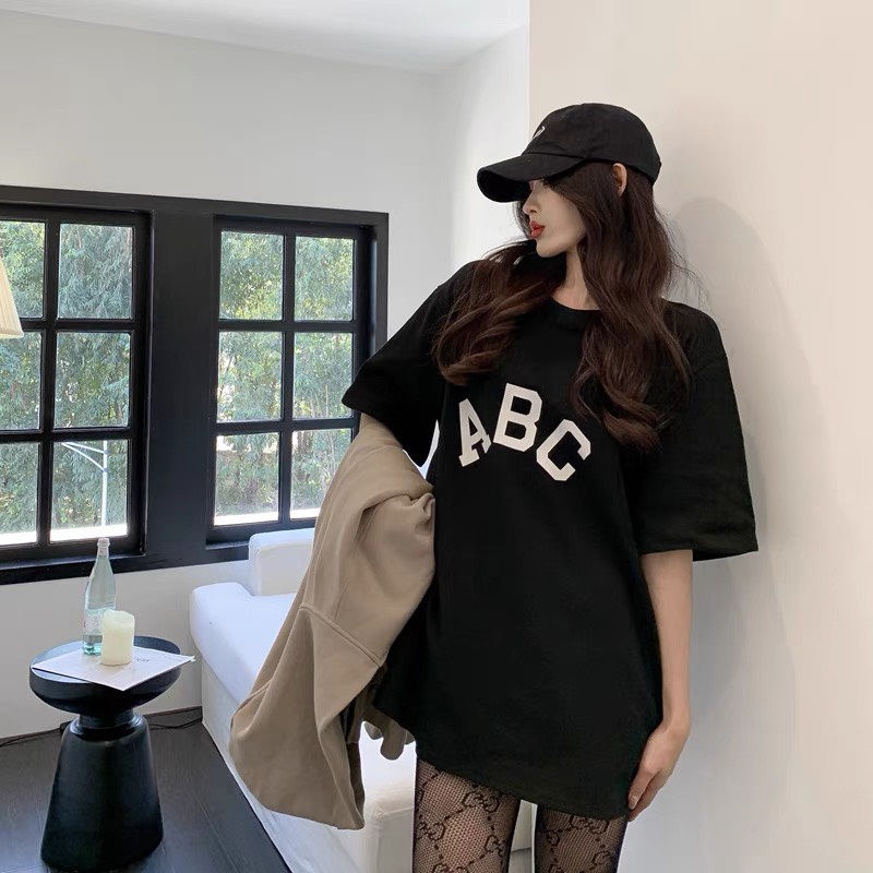 Áo Thun tay lỡ ABC form rộng in hoạ tiết, áo phông nam nữ unisex oversize, phông 100% cotton co giãn cao cấp