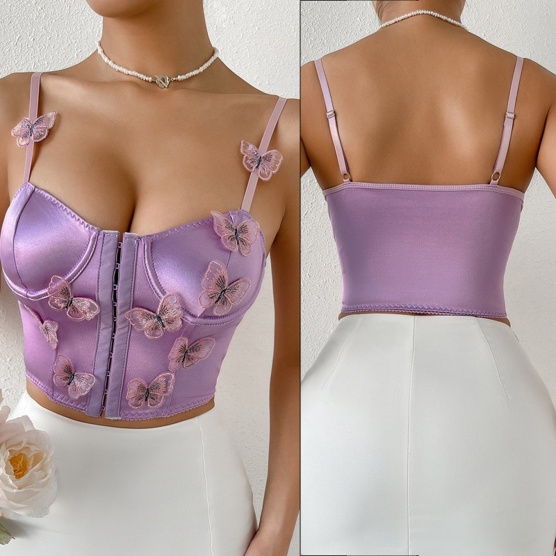 Áo Lót Croptop Hai Dây Cài Một Hàng Nút Thời Trang Dễ Phối Đồ Cho Bạn Gái