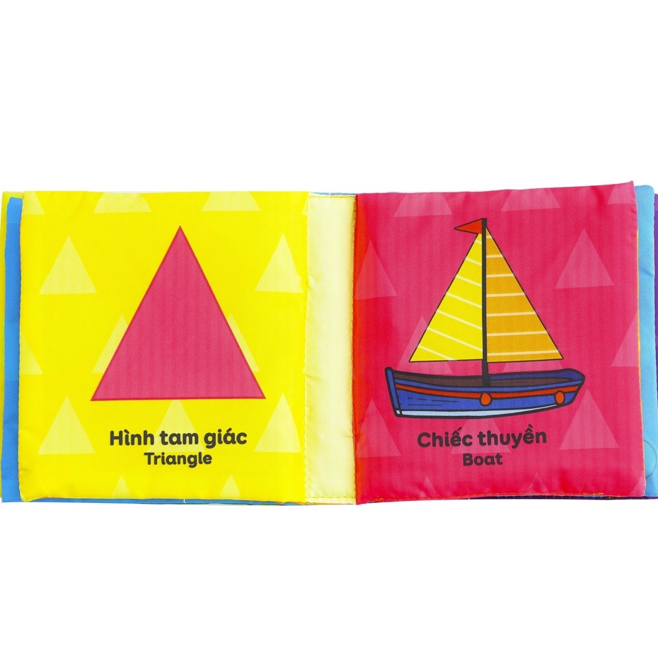 Sách Vải Kích Thích Đa Giác Quan Cho Bé Từ 0 Tuổi  My very first book - Hiệu Lalala baby - Hình Khối