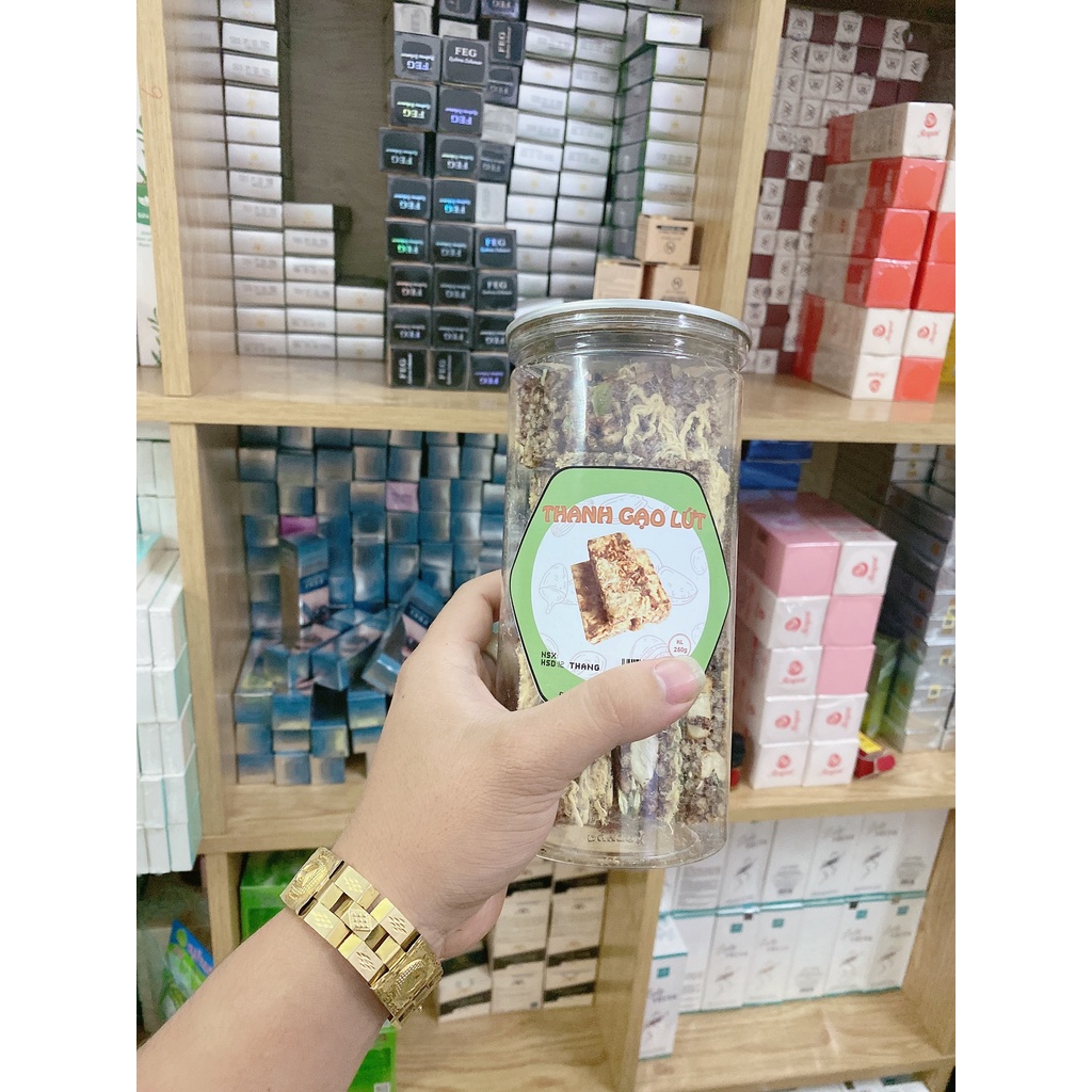 thanh gạo lứt chà bông ăn kiêng hộp 250gr