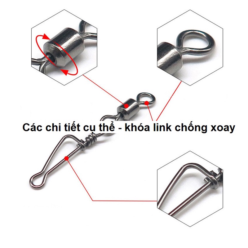 Khóa Link , Ma Ní chống xoắn cao cấp ( set 10 cái ) chất liệu thép Nhật , Không Gỉ ( đồ câu coye )