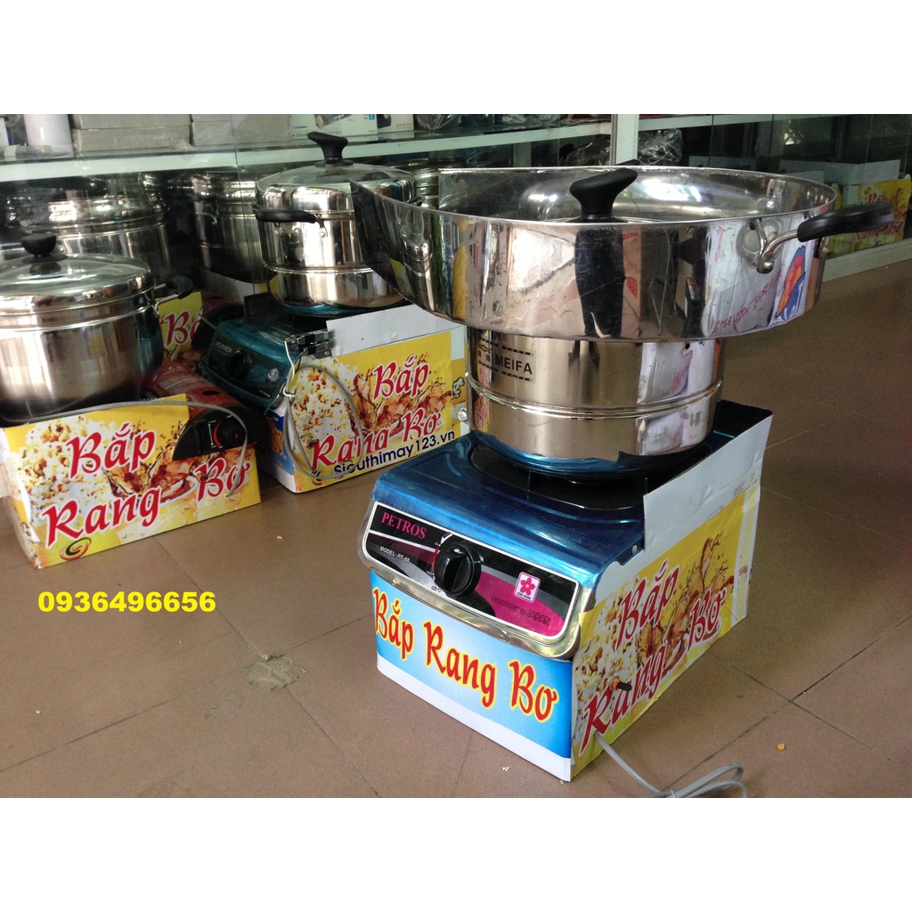 Máy làm bắp rang bơ chạy gas, máy nổ bỏng ngô sử dụng gas...