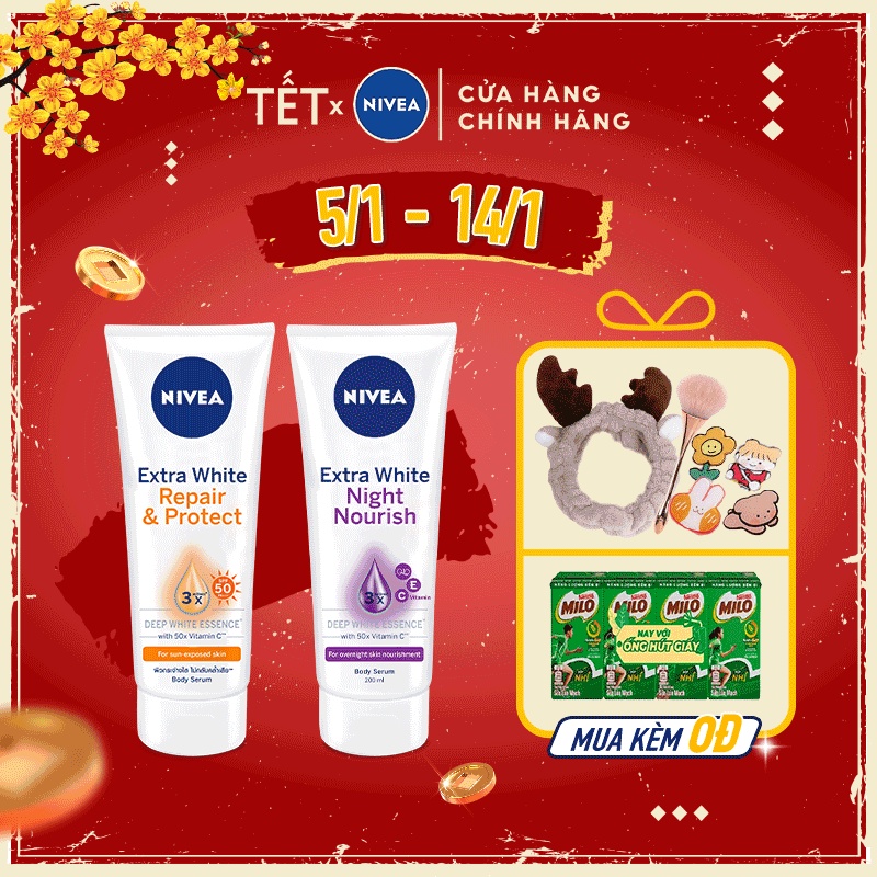 Bộ đôi Tinh chất dưỡng thể trắng da Ngày &amp; Đêm NIVEA (180mlx2 88314+89122)