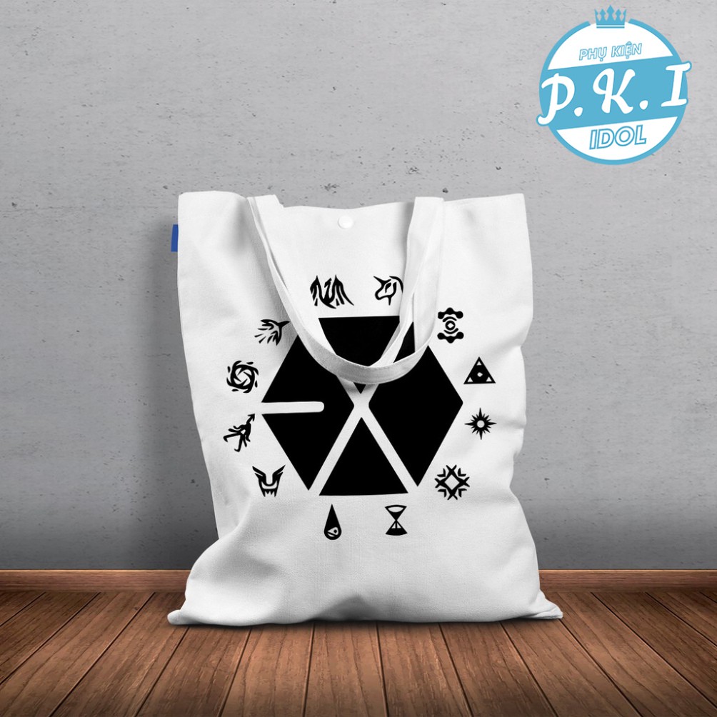 Túi Tote Exo In Hình Logo Biểu Tượng Của Các Thành Viên - QUÀ TẶNG K-POP