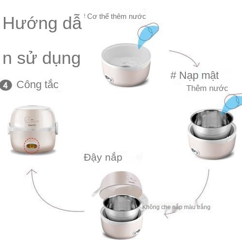 Hộp cơm điện đa năng Nồi nắp gài, phích cắm và giữ nhiệt Miễn phí vận chuyển công nhân văn phòng