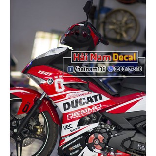 Tem Trùm Exciter 150 Trắng Đỏ Ducati