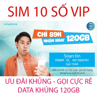 Sim 4g Vinaphone VD89 Sim 10 số dễ nhớ