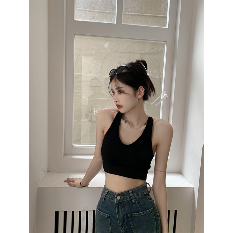 Áo Hai Dây Hở Lưng Có Đệm Ngực Thời Trang Hàn Quốc Quyến Rũ Cho Nữ