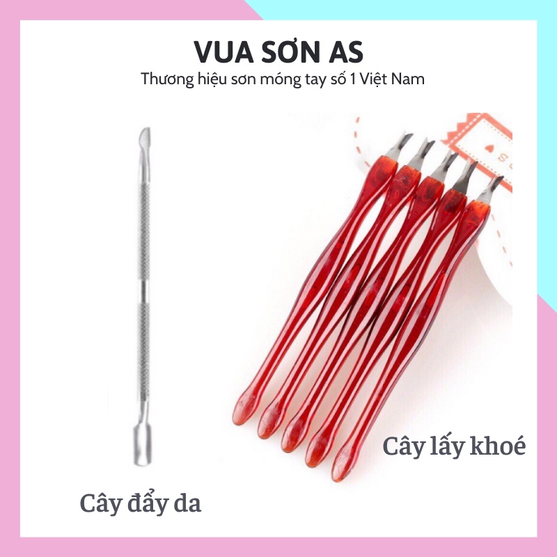 Cây đẩy da chết cây lấy khoé nail inox phụ kiện nail giá rẻ VUA SƠN AS