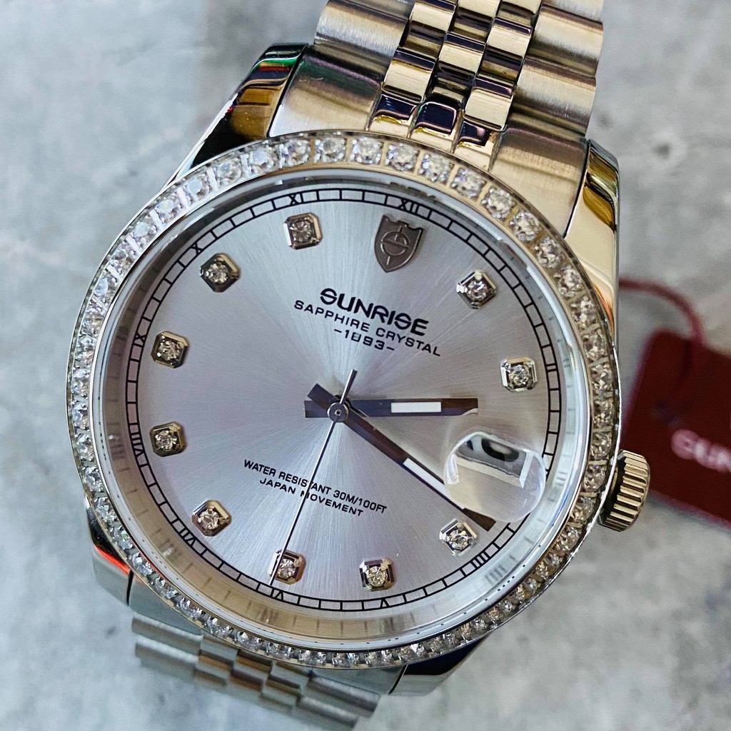 Đồng hồ Sunrise Nam chính hãng Nhật Bản 1255AA.D.T - kính saphire chống trầy - chống