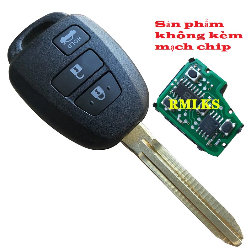 Vỏ Chìa Khóa Xe Hơi Ô Tô Toyota Corolla, Camry, Vios, Innova 3 Nút Bấm Có Nút Mở Cốp