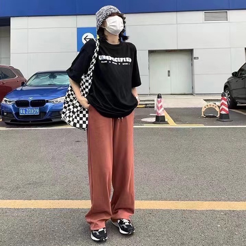 Áo thun Unisex 3158 tay lỡ form rộng in chữ phông nam nữ chất cotton hàng Quảng Châu ANDOSA AT11