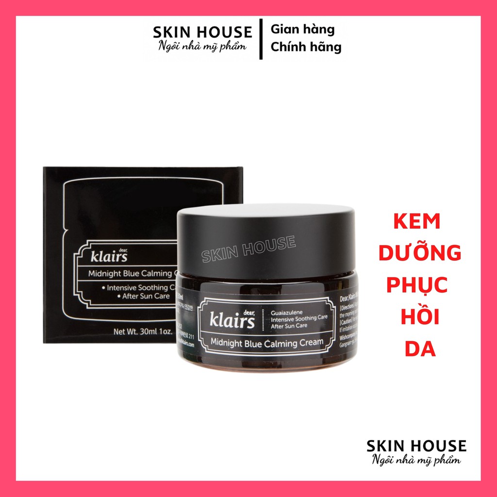 Kem Dưỡng KLAIRS - Kem Dưỡng Làm Dịu, Phục Hồi Da Tổn Thương, Klairs Midnight Blue Calming Cream