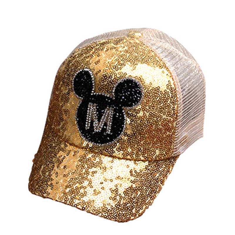 Mũ lưỡi trai đính sequins với thiết kế dễ thương