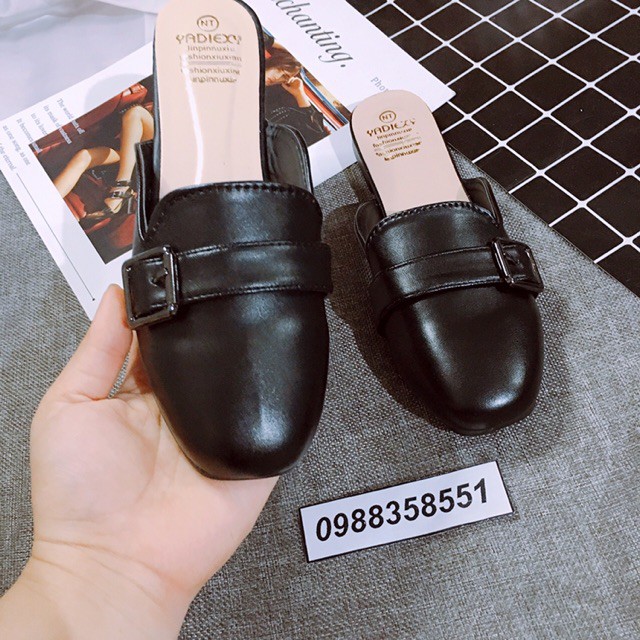 DÉP SỤC DA LÌ MŨI VUÔNG KHOÁ CÀI CẠNH BASIC DỄ PHỐI ĐỒ