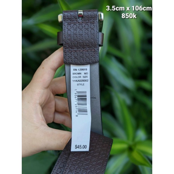 Thắt lưng Nam Calvin Klein Men's Signature Embossed Logo Leather Belt