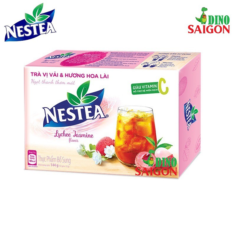 Bộ 2 Hộp Trà Nestea vị Vải và Hương Hoa Lài (Hộp 12 gói x 12g)