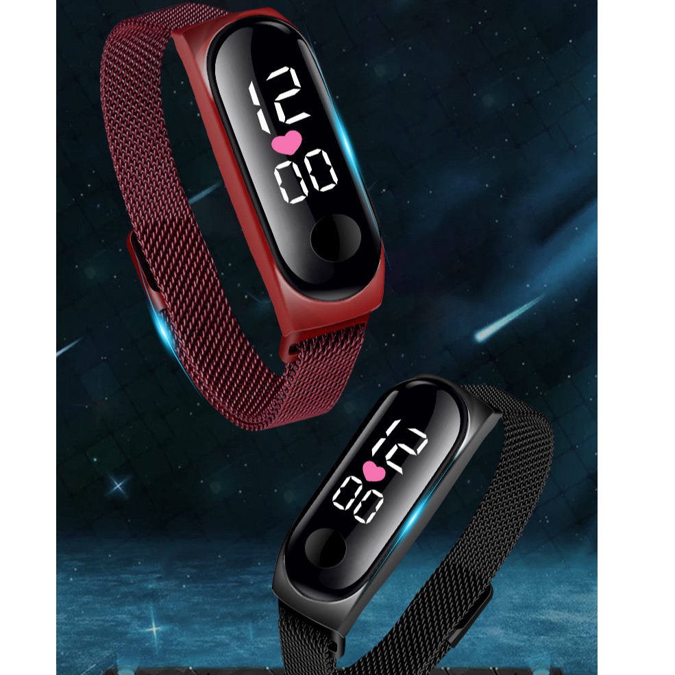 Đồng hồ SKMEI kĩ thuật số có đèn LED chống thấm nước bằng thép không gỉ thời trang cho nam nữ