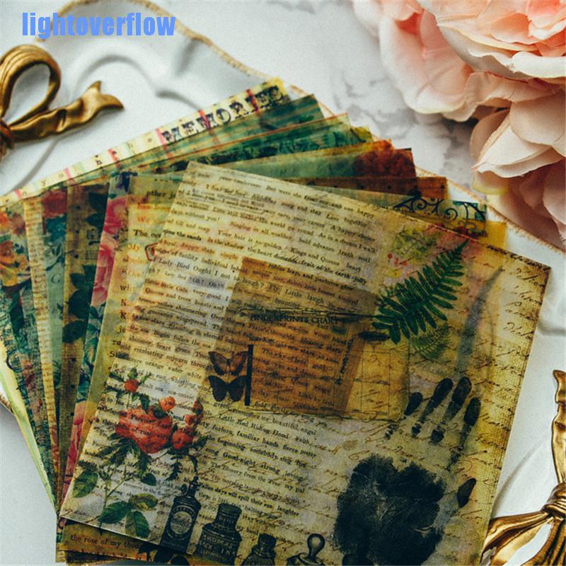 Set 10 sticker giấy thiết kế theo phong cách vintage chuyên dụng trang trí scrapbooking /làm bưu thiếp/nhật ký cao cấp