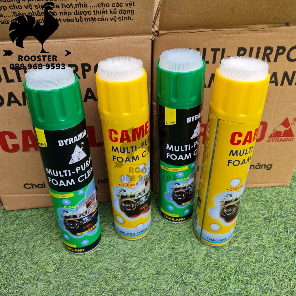 Chai xịt Foam Cleaner Dyramid, vệ sinh nội thất trong xe ô tô và gia đình
