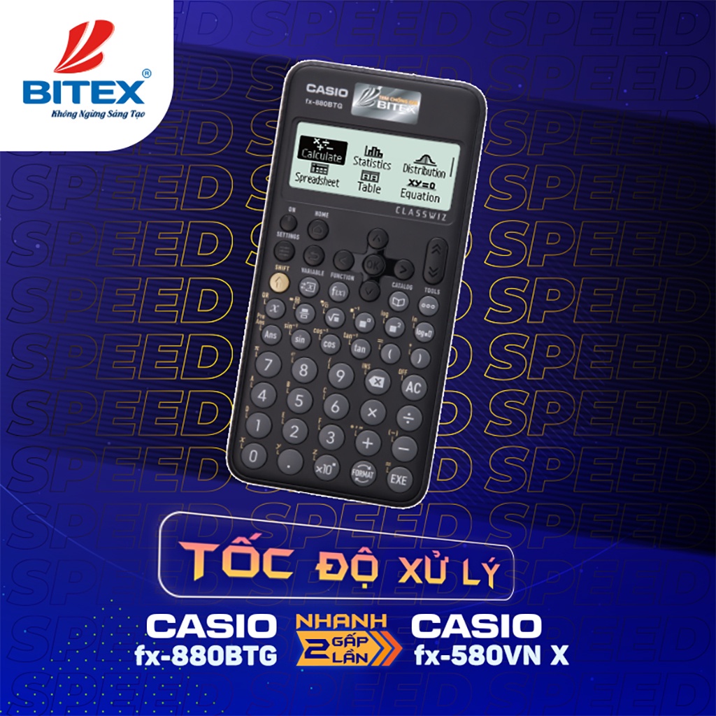 Máy tính cầm tay Casio Fx-880BTG - Thế hệ mới nhất - Dành cho học sinh Cấp 2,Cấp 3 - Được mang vào phòng thi