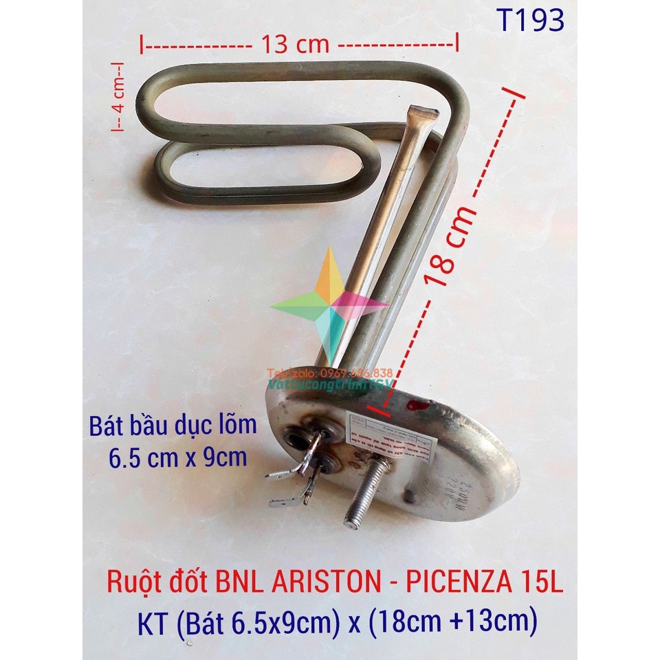 Ruột đốt Bình Nóng Lạnh ARISTON - PICENZA 15L bát lõm 6.5cm x 18+13cm