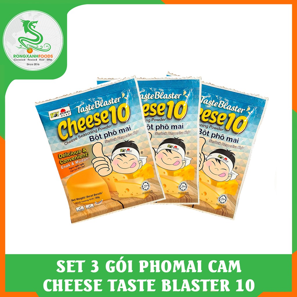 [Mã SKAMLTSM9 giảm 10% đơn 99K] Set 3 gói bột phomai Malaysia gói nhỏ 30g