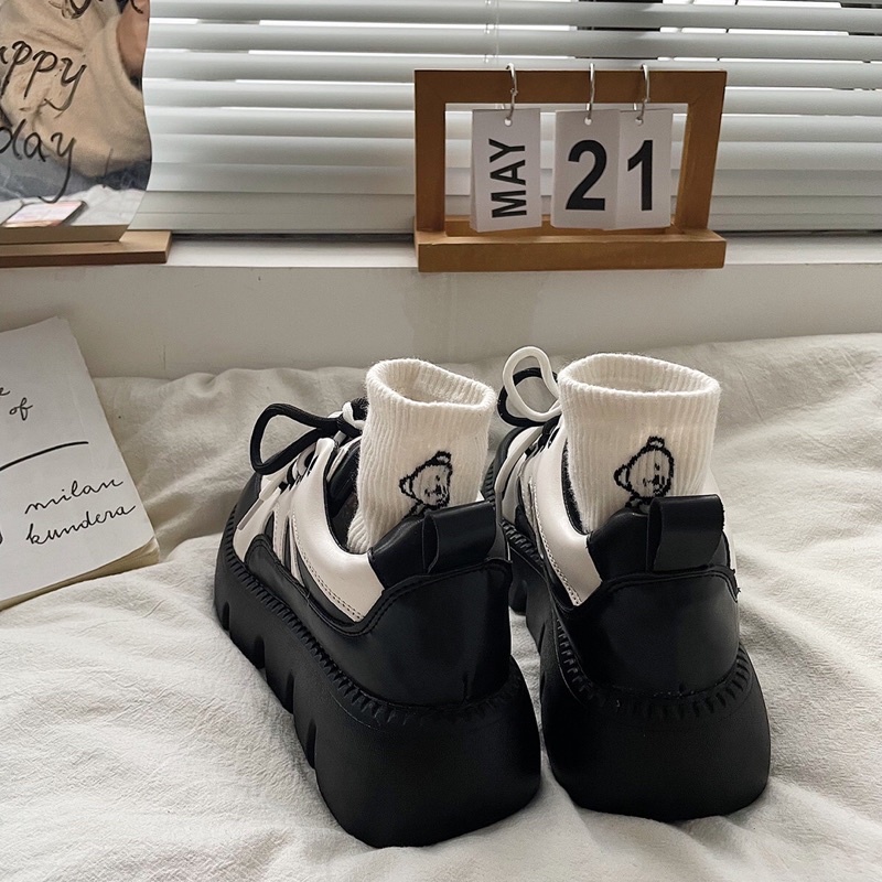 Giày lolita nữ độn đế cao,Giày da ulzzang nữ phong cách Hàn Quốc Ox100