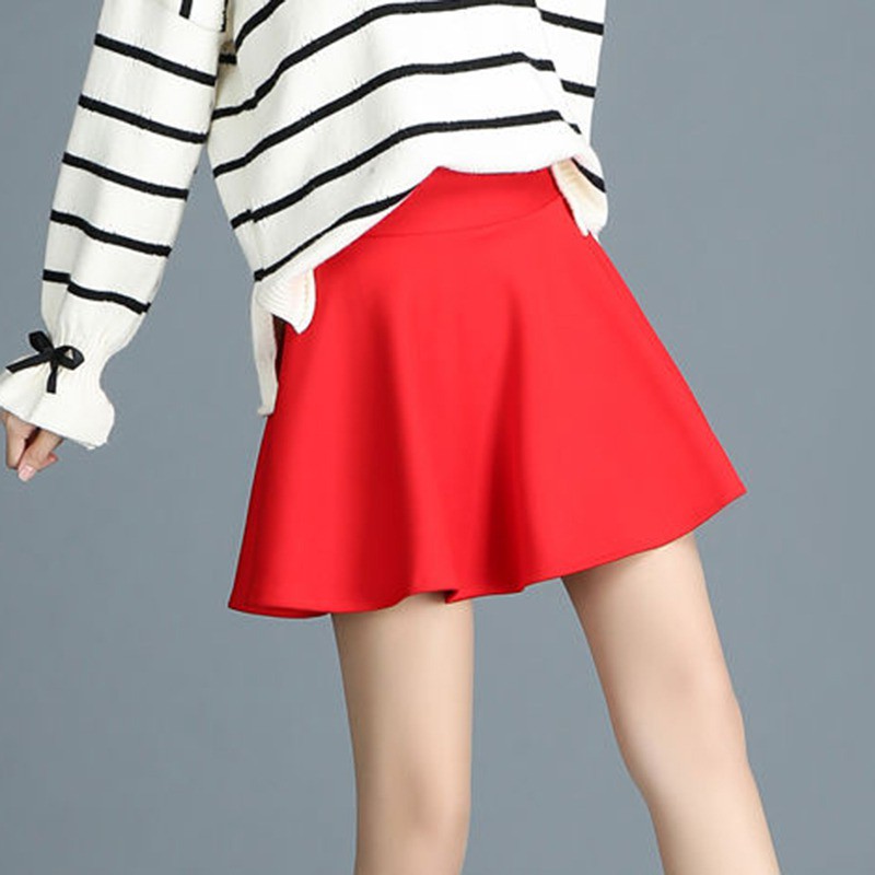 Chân váy lưng cao màu trơn thiết kế đơn giản | BigBuy360 - bigbuy360.vn