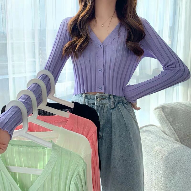áo len cardigan đũa mỏng 3 khuy cài (7195#) | BigBuy360 - bigbuy360.vn