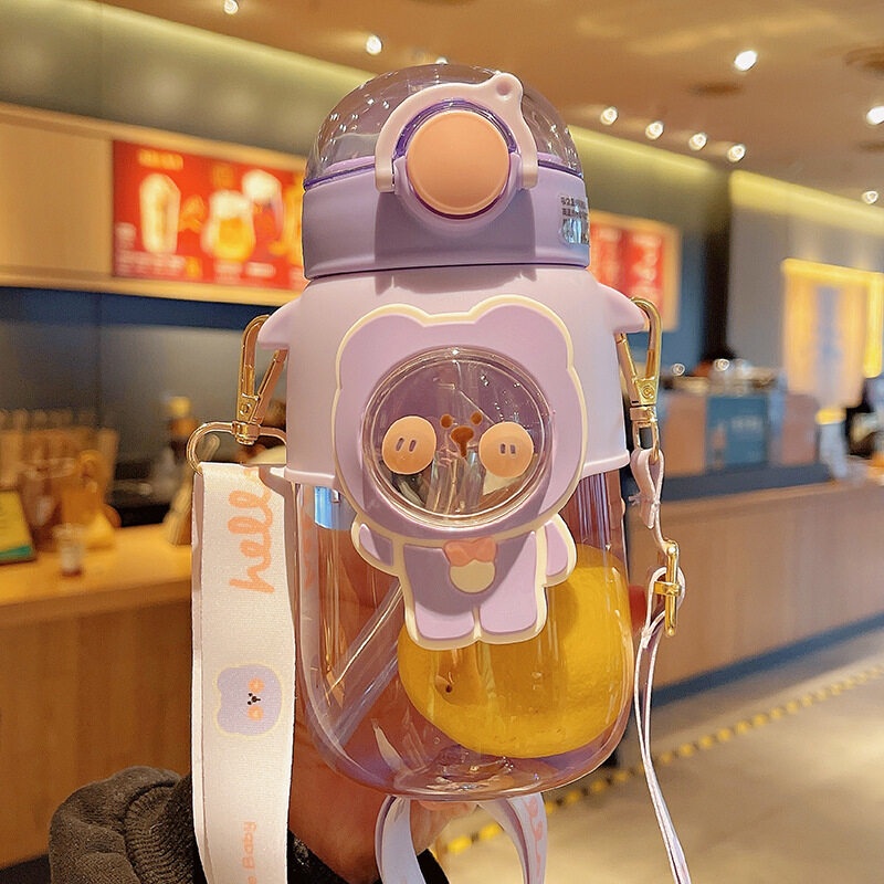 ONLY HOUSE Bình Nước Nhựa Dung Tích Lớn 720ml Thiết Kế Dễ Thương Chống Rơi Tiện Dụng Cho Bé Gái