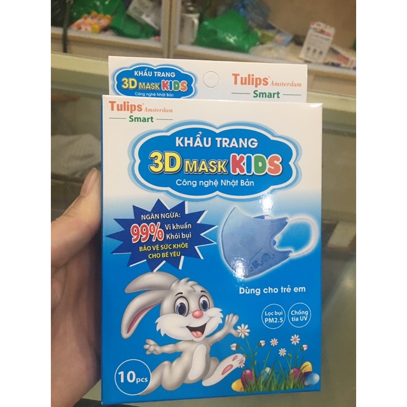 Hộp 10 c khẩu  trang tulip 3D mask kid