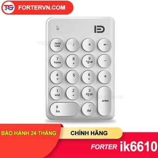 Bàn phím số không dây cao cấp - Forter IK6610 - màu trắng