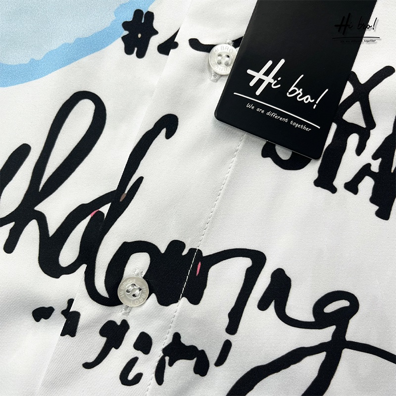 Áo sơ mi nam tay ngắn họa tiết HIBRO chất vải lụa Kate Mỹ cao cấp mềm, mịn, mát không nhăn và không bong tróc - MÃ H05