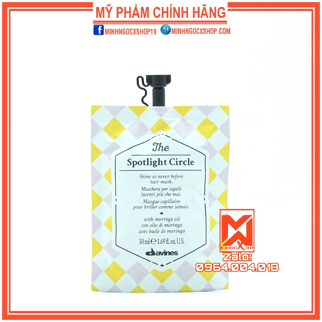 Hộp 6 mặt nạ tạo bóng tóc hoàn hảo DAVINES SPOTLINGT CIRCLE 50ml