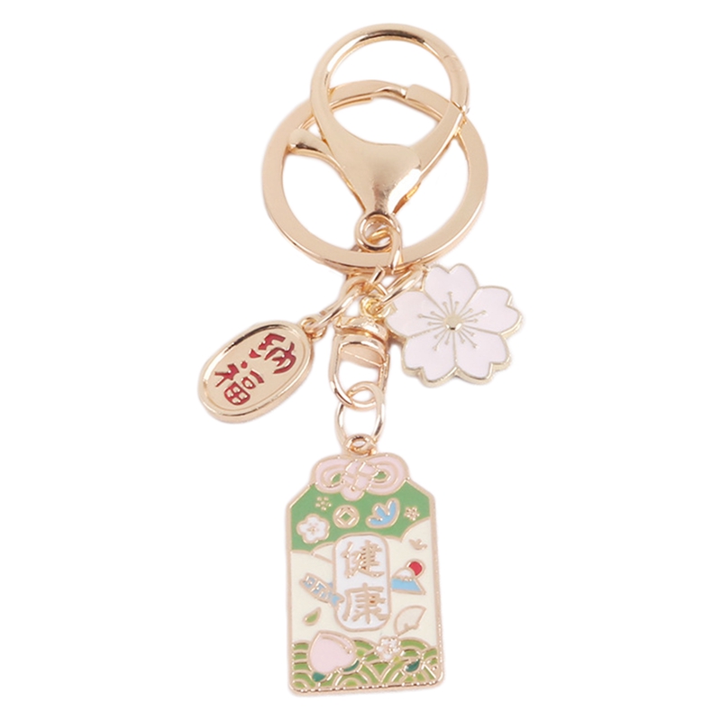 flowersqueen Móc khóa hình hoa anh đào phong cách Nhật Bản xinh xắn dễ thương