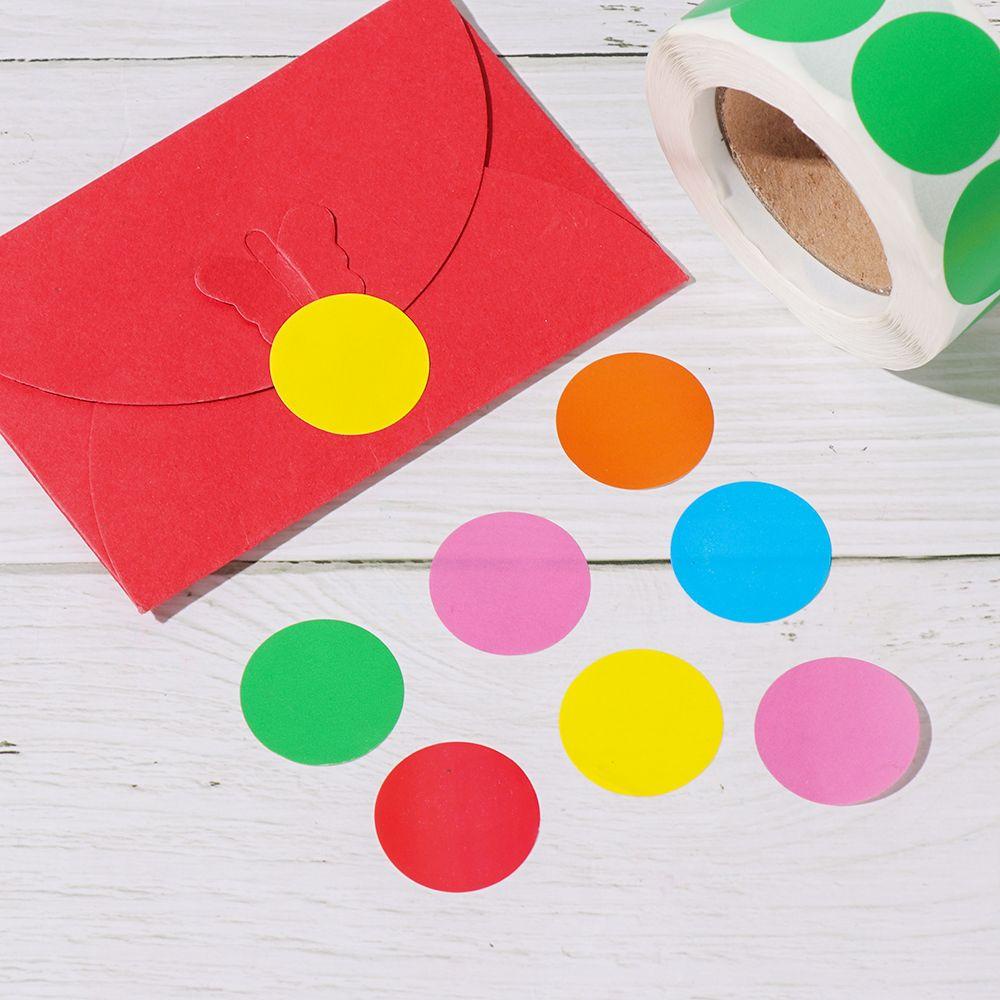 Cuộn 500 Nhãn Dán Nhiều Màu Sắc Dùng Trang Trí Quà Sinh Nhật