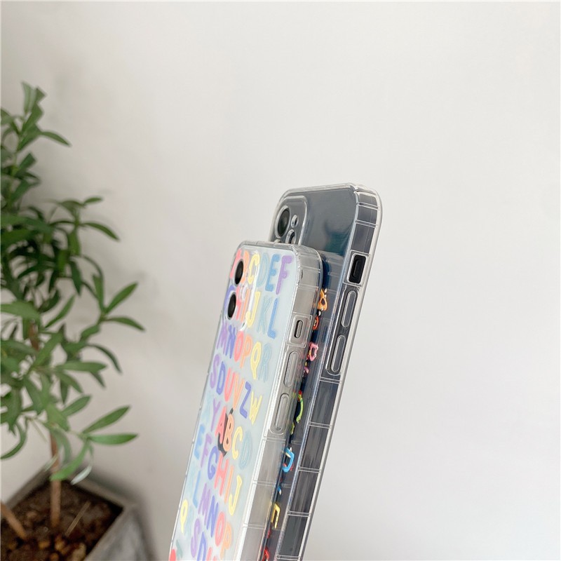 Ốp lưng iPhone iPhone 11 Pro Max / iPhone12 / iPhone X / iPhone 7 Plus / iPhone 8 / iPhone 6 / iPhone 11 Bảng chữ cái tiếng Anh Ốp lưng chống rơi điện thoại trong suốt