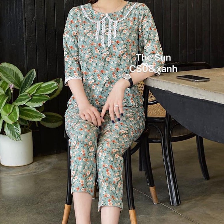 [Dáng Đẹp - Trẻ Trung] Bộ Đồ Mặc Nhà Nữ Hàng Cao Cấp Siêu Sang - Mã CS08 Chất Lụa Giấy Mát Mịn 2 Màu Xanh Và Hồng | BigBuy360 - bigbuy360.vn