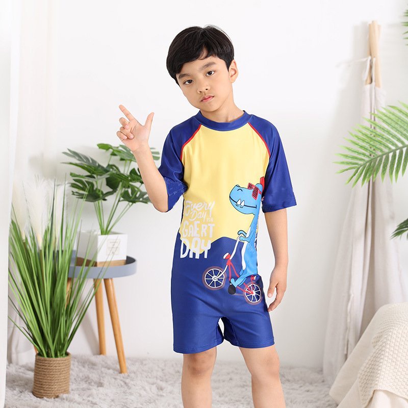 Bộ Đồ Bơi Bé Trai SPORTKIDS In Hình Khủng Long Xanh Dành Cho Trẻ Êm Từ 10kg Trở Lên